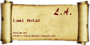 Lami Antal névjegykártya